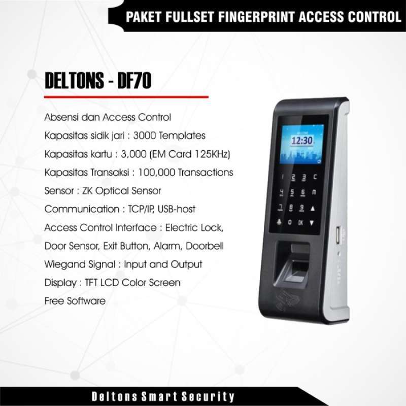 Promo Akses Door dan Absensi Smart Fingerprint DF70 EM Lock Dropbolt ...