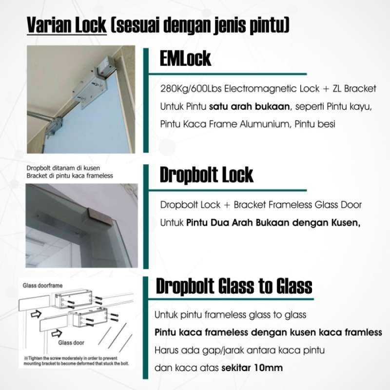 Promo Akses Door dan Absensi Smart Fingerprint DF70 EM Lock Dropbolt ...