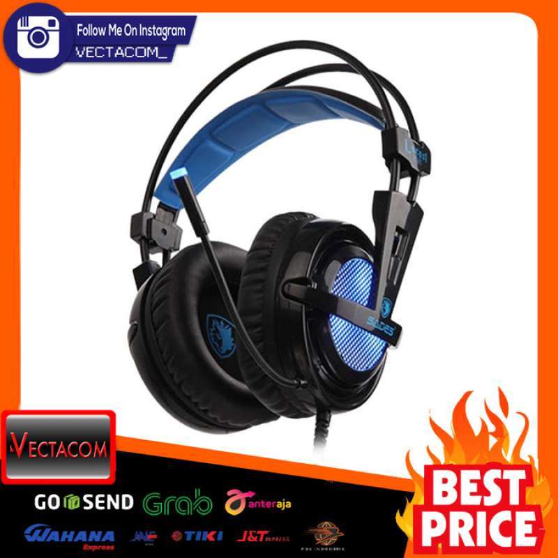 Promo Headset Sades Locust SA 704 7.1 Gaming Headsset Biru