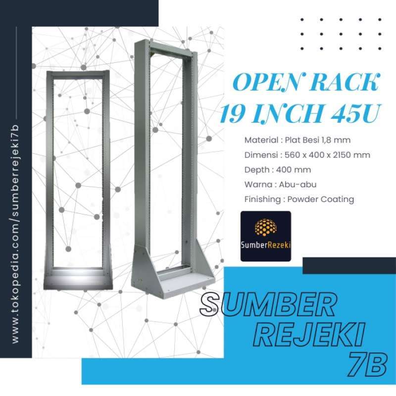 Promo Open Rack 19 Inch 45u Abu-abu Diskon 23% Di Seller Surota Aska ...