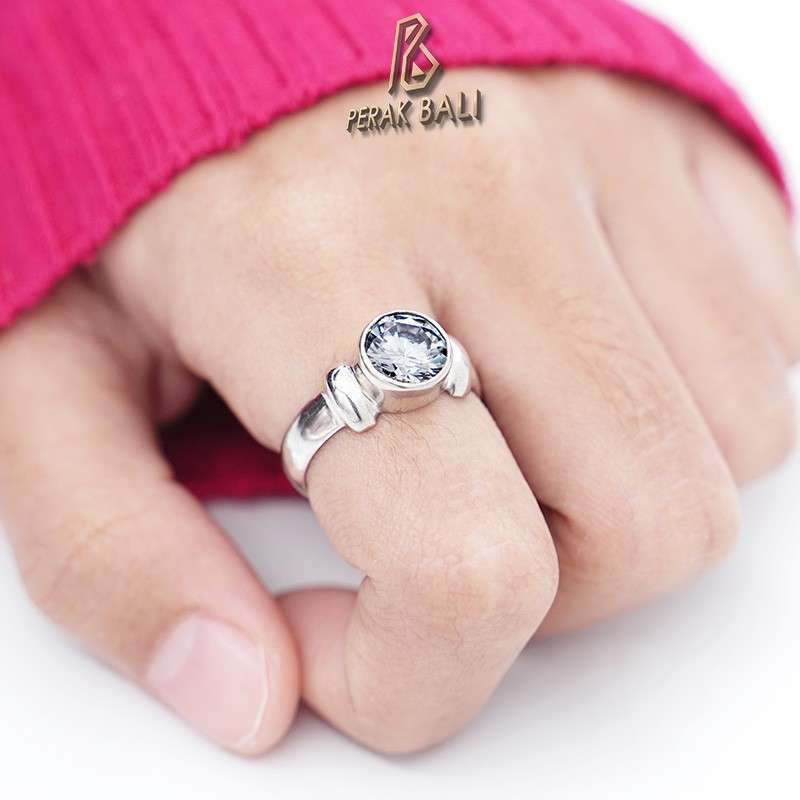 Jual Cincin Perak Bali 925 Wanita Bali Silver Ring Cubic Zirconia