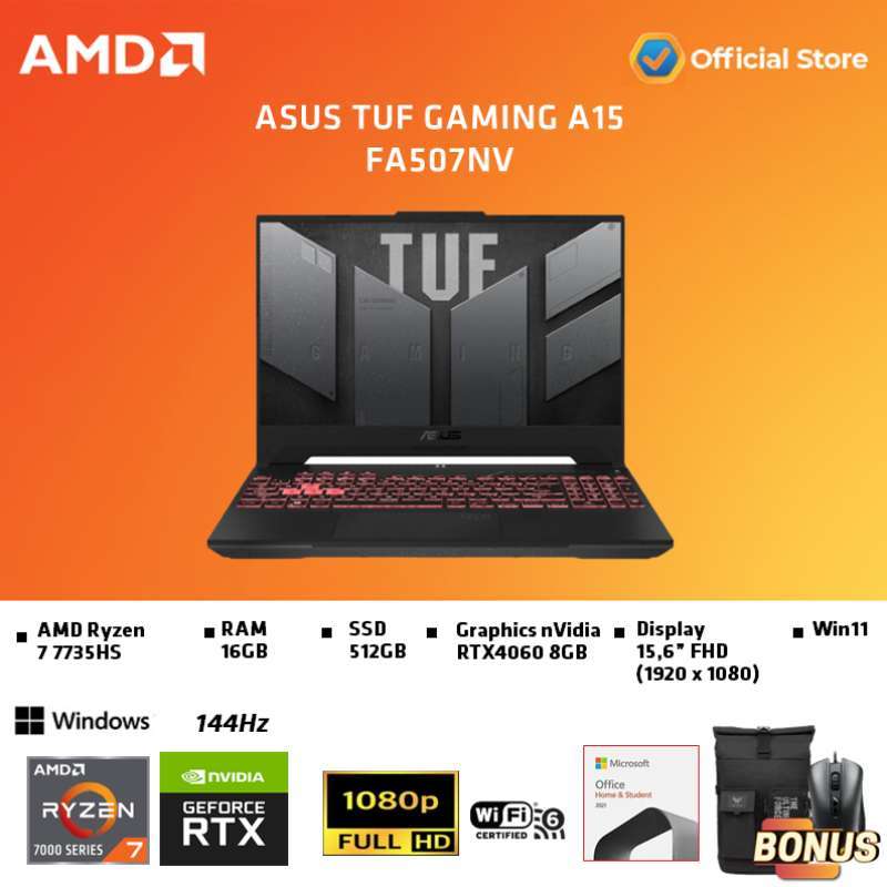 Jual ASUS TUF A15 FA507NV | RYZEN 7 7735HS 16GB 512GB RTX4060 8GB 15 ...