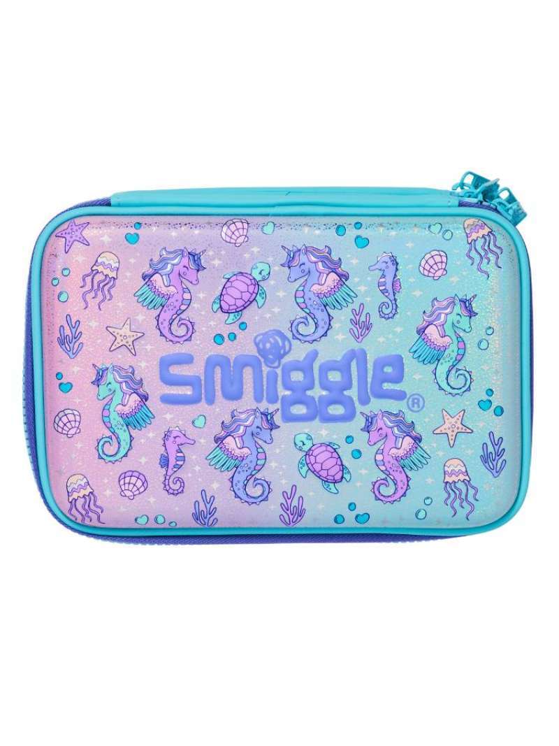 Smiggle IGL24 Epic Adventures Hardtop Double Up Pencil Case Aqua  (IGL452665AQU)