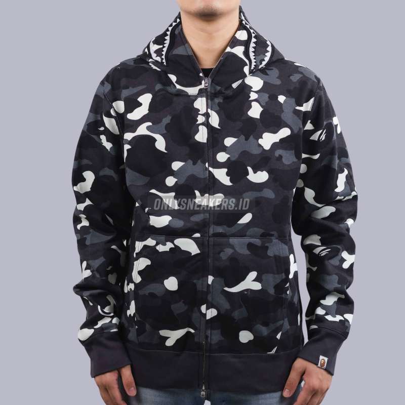 BAPE BLACK CITY CAMO SHARK FULLZIP HOODIE 100 AUTHENTIC