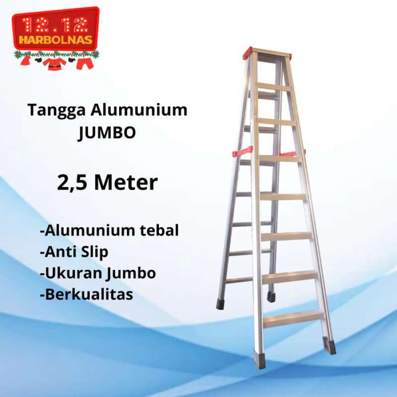 Promo Tangga Lipat 2,5 Meter Tangga Lipat Aluminium Tangga Lipat