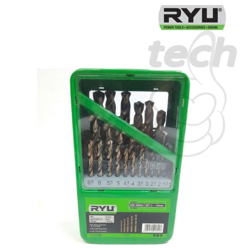 Promo Mata Bor Besi Hss Cobalt Set 1.0 - 13.0mm Ryu Ac-db049 - 25pcs ...