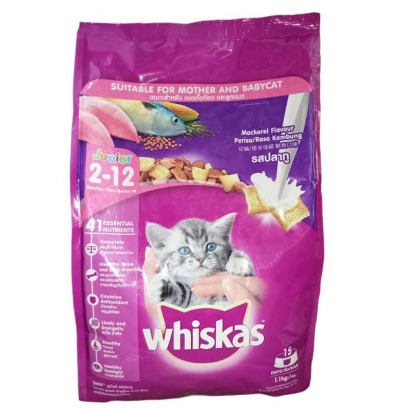 Whiskas Junior Mackarel Mother Baby Cat Food Makanan Anak Kucing  Kering - Main Image