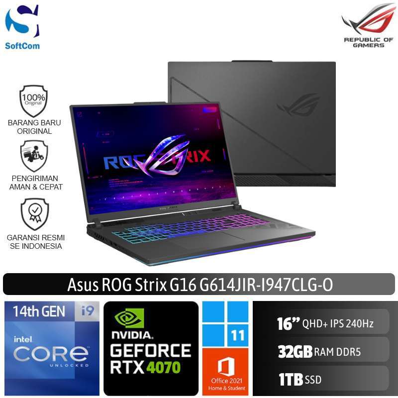 Promo Asus Rog Strix G16 G614jir I947clg Laptop Gaming [core I9 14900hx
