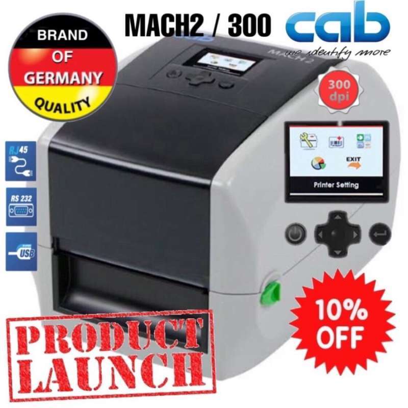 Jual Cab Mach2/300 Thermal Transfer Ribbon Barcode Label Printer 300dpi ...