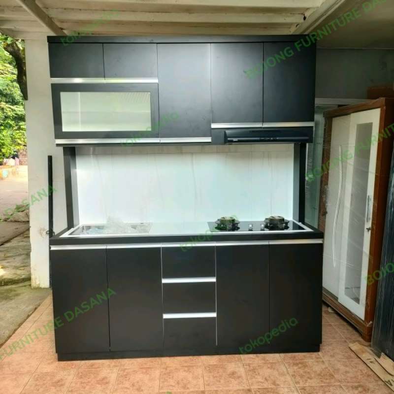 Promo Kitchen Set Wastafel Kompor Cooker Hood Rak Piring Diskon 20% Di ...