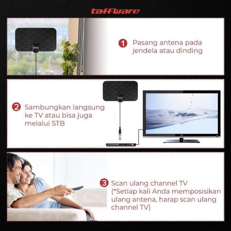 Jual Antena Tv Digital Indoor Dvbt2 25db Grid Jack Male Plug Tfld139