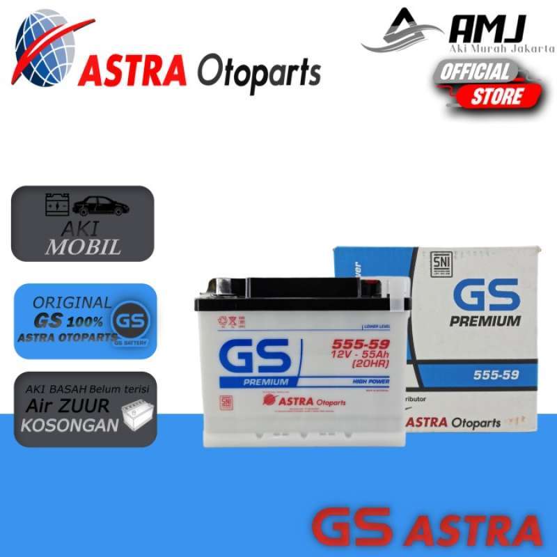Promo Aki Mobil Peugeot 306 206 307 406 555-59 Gs Premium Astra 12v