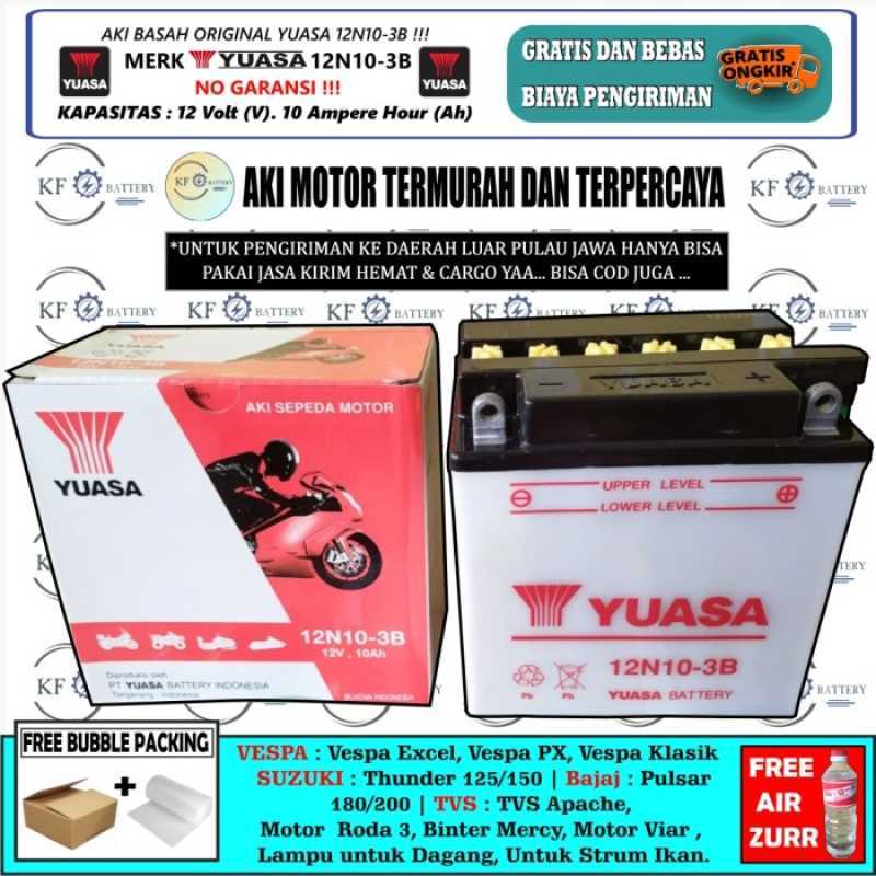 Promo Aki Motor Binter Mercy, Pulsar 180, Thunder 250 12n10-3b Yuasa