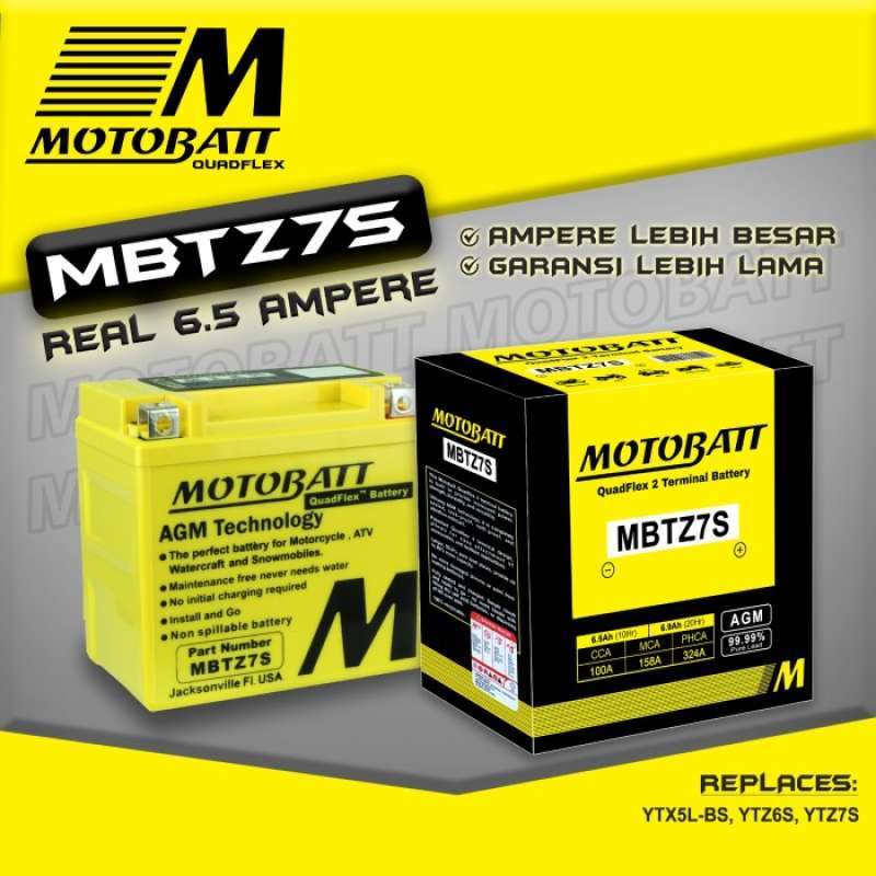 Promo Aki Honda Pcx 150 / Pcx 160 Motobatt Quadflex Mbtz7s 12v6.5ah