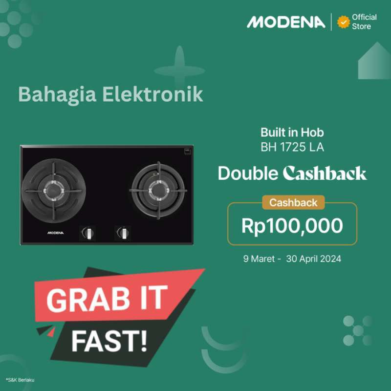 Promo Modena Bh 1725 La - Kompor Tanam Brass Burner Diskon Diskon 3% Di ...