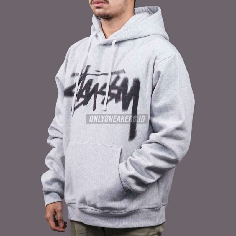 Jual Stussy Dizzy Stock Ash Heather Hoodie (100% Authentic
