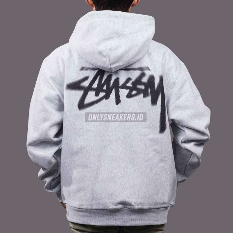 Jual Stussy Dizzy Stock Ash Heather Hoodie (100% Authentic