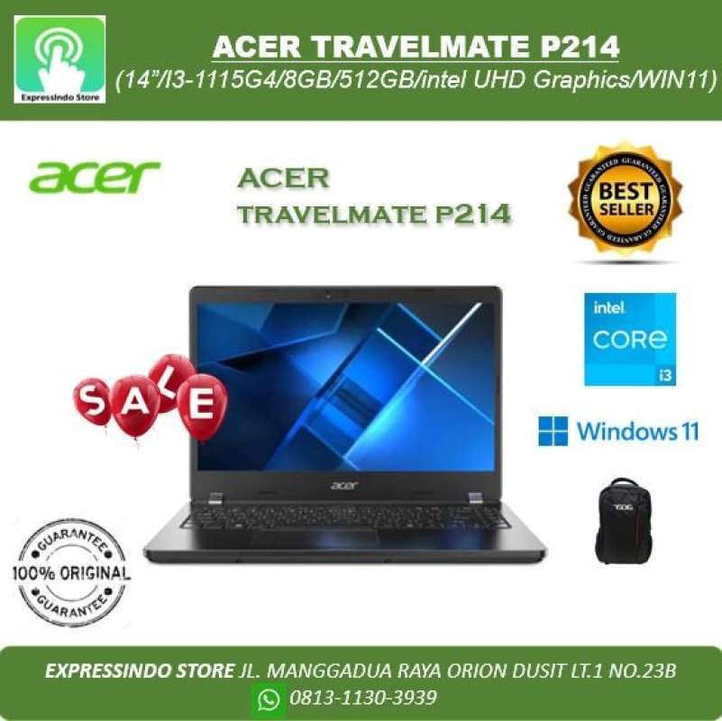 Promo Acer Travelmate P214 (14â€ /i3-1115g4/8gb/512g/intel Uhd Graphics ...