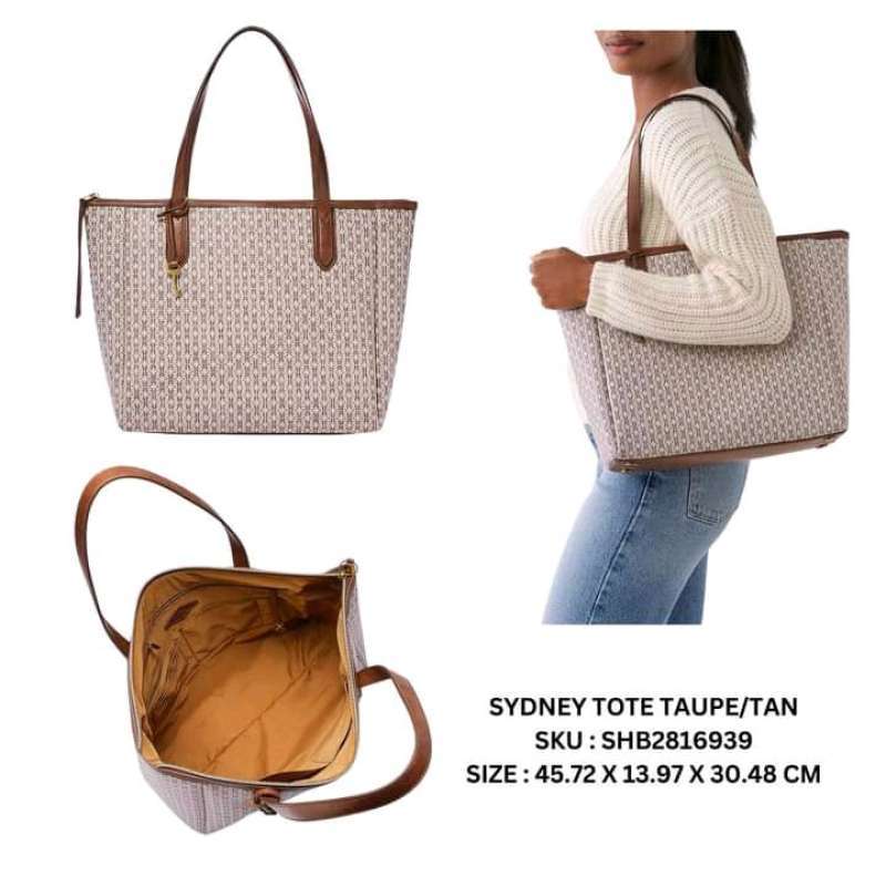 Fossil Sydney Tote Taupe Tan Bag