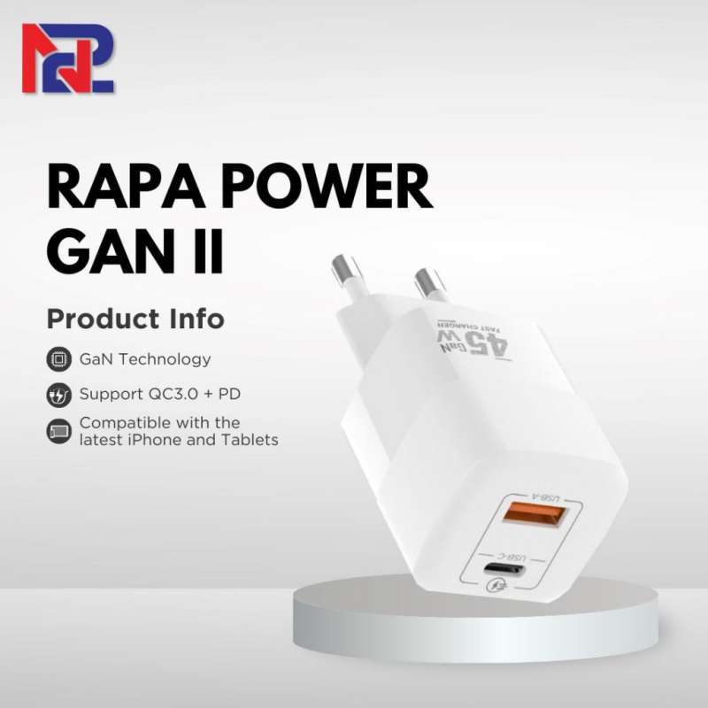 Jual Rapatech Adapter Power Gan Ii Usb & Type-c Fast Charging 45w Di ...