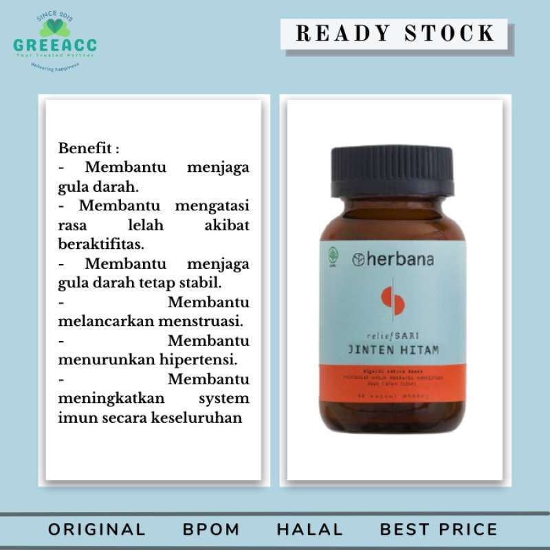 Promo Herbana Relief Sari Jinten Hitam 60 Kapsul Vitamin Suplemen Daya