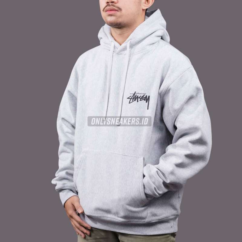 【STUSSY】 Plush Hoodie Ash Heather Jual Stussy Plush Ash Heather Hoodie (100% Authentic) Di