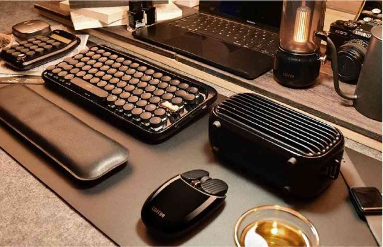 Promo Lofree Wireless Bluetooth Mechanical Keyboard Black Gold Business