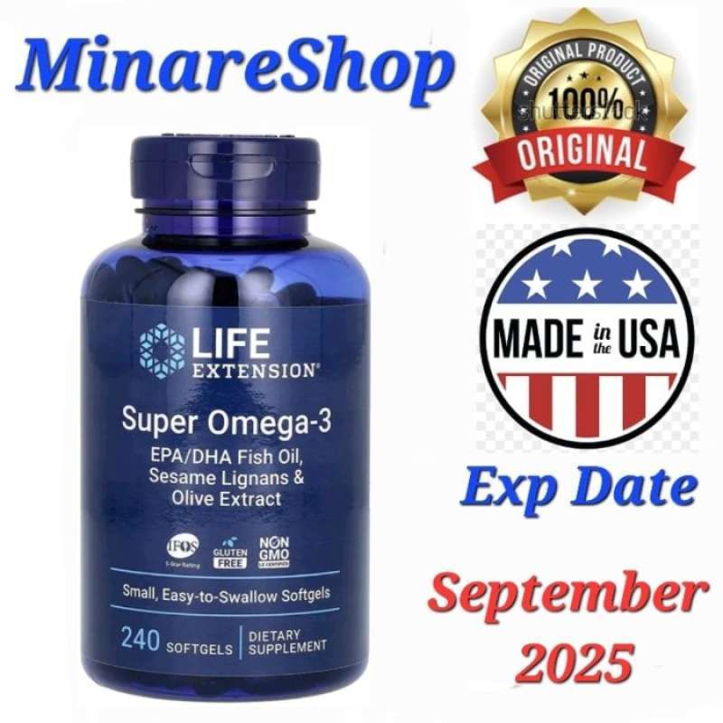 Promo Life Extension Super Omega 3 120/240 Gel Epa/dha Fish Oil Sesame ...