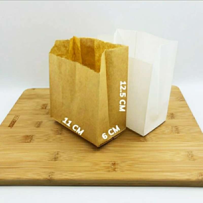 Layout Paper Bag Roti Promo Paper Bag Kecil / Kantong Kertas Putih Untuk Roti, Fried Chicken ...