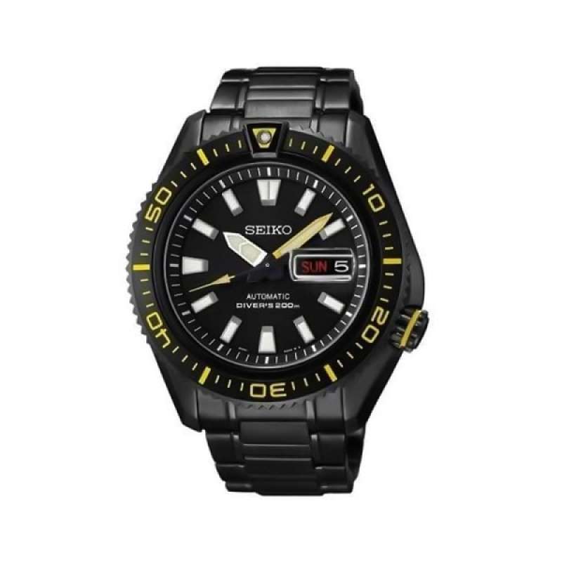 Jam Tangan Seiko Automatic Divers 200M Pria 100 Original Black Stainless Steel SRP499 K1