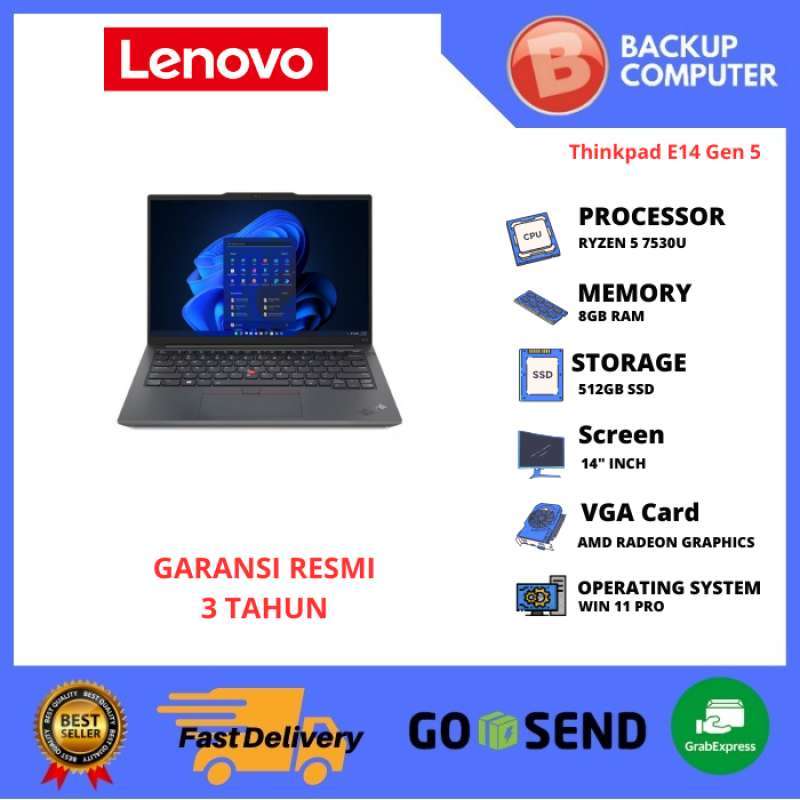 LAPTOP LENOVO THINKPAD E14 Gen AMD 21JR003GID RYZEN 7530U 8GB RAM