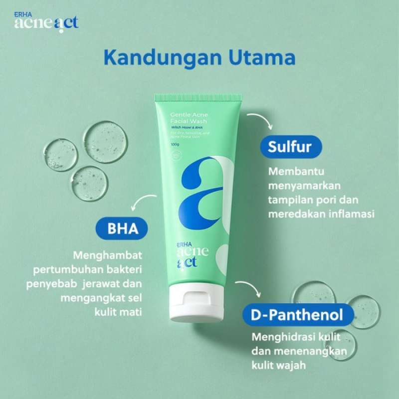 Jual Erha Acne Act Gentle Acne Facial Wash Witch Hazel Bha Sabun Wajah ...