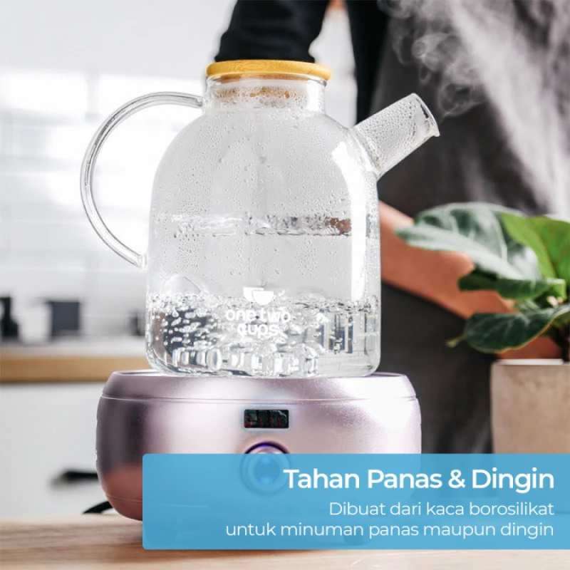 Jual Two Cups Teko Kaca Teh Pitcher Tahan Panas Api Borosilicate 1.1l ...