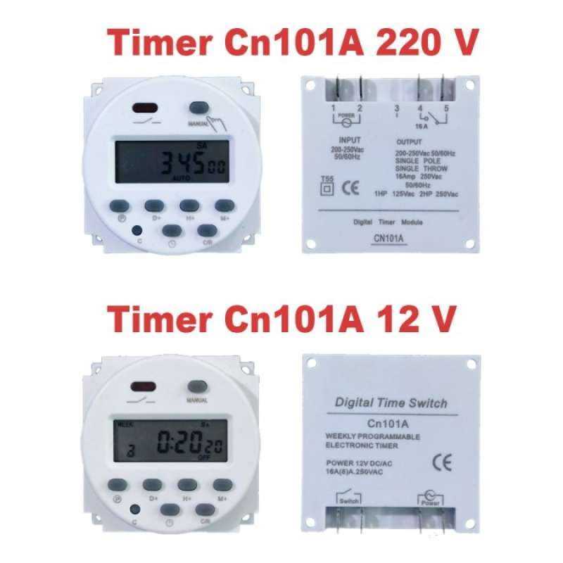 Promo Timer Switch Digital Time Delay Relay 220v 12v Cn101a Untuk Lampu ...