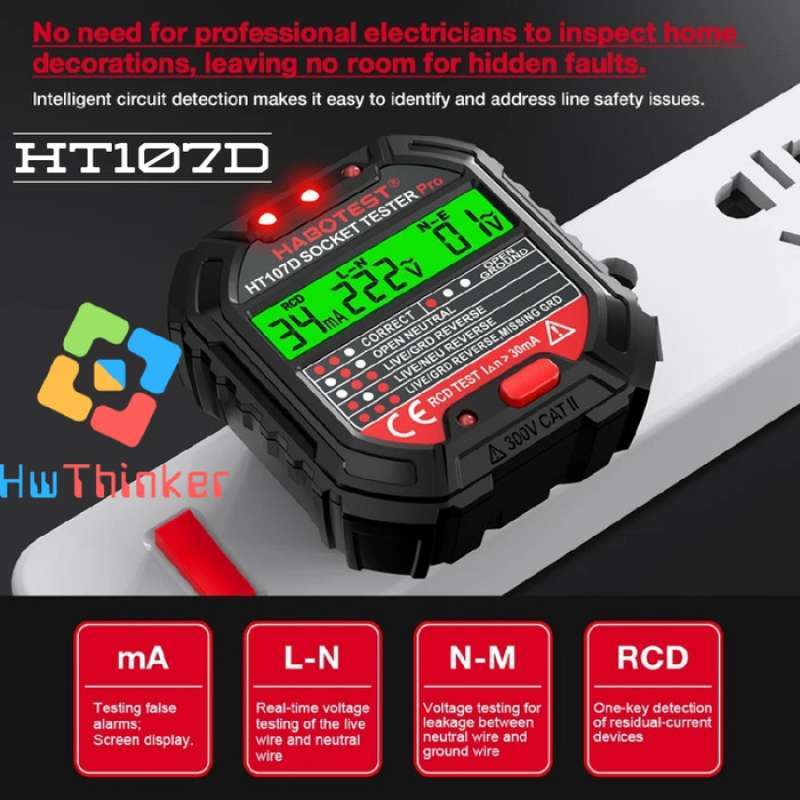 Tester Prese Elettriche Walfront - Rilevatore Tensione 7 LED, 90-250V EU