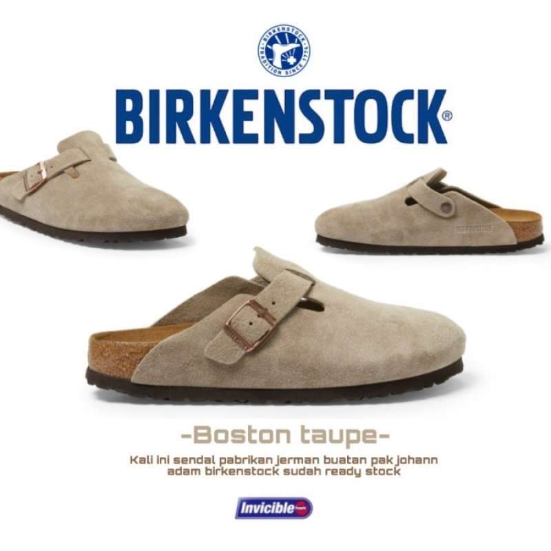 BIRKENSTOCK BOSTON SOFT FOOTBED CLOGS TAUPE birkenstock boston