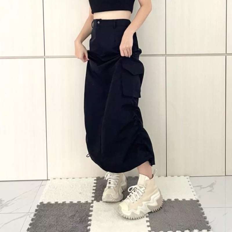 Jual Cargo Skirt / Cargo Pocket Skirt / Rok Kargo / Rok Serut / Rok ...