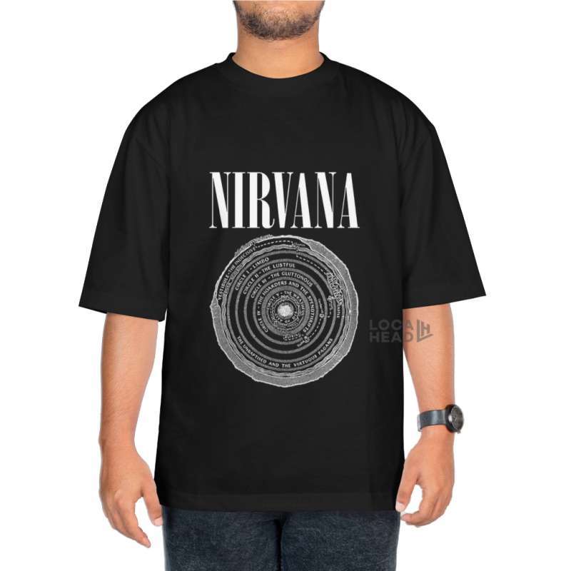 Promo Locahead Kaos Band Nirvana Oversize Art Hitam L Diskon