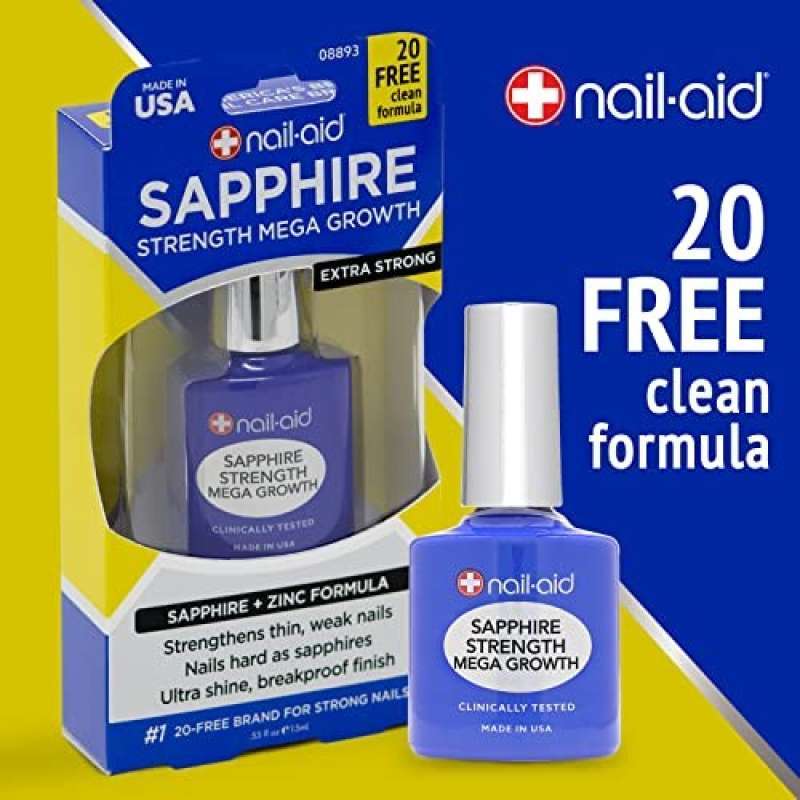 Nail-Aid Sapphire Strengthener & Mega Growth – Nagelhärter Für Starke, Lange Nägel, 1,5 Ml