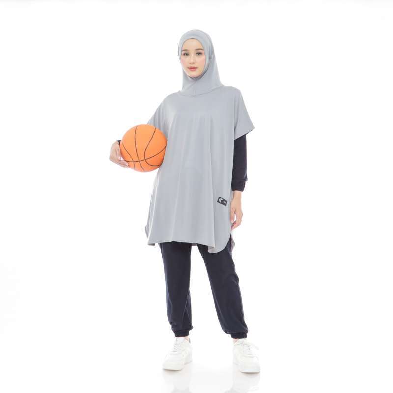 hijab sport abu tua