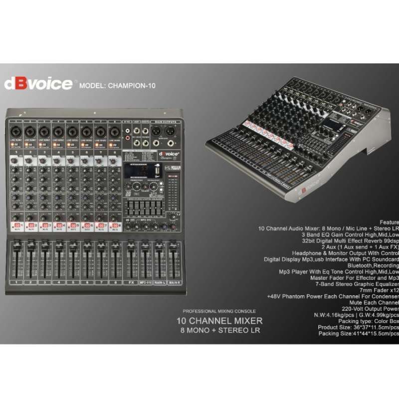 Mixer dBVoice Champion 10 Original 10 Channel db Voice Champion10