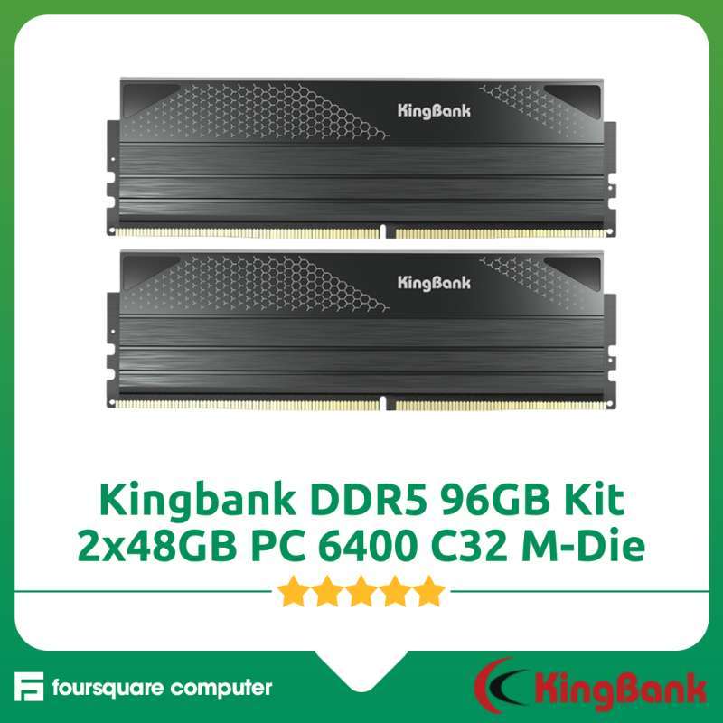 Jual Kingbank Dark Ddr5 96gb 48gbx2 6400 Mt/s Black Heatsink M-die