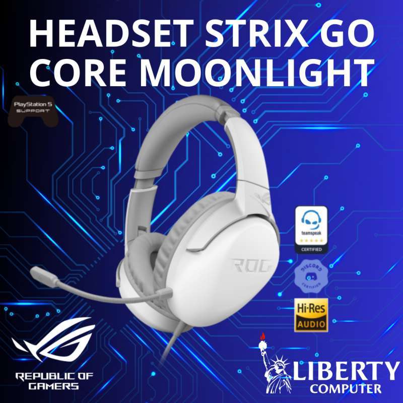 Headset Asus ROG Strix Go Core Moonlight White Gaming Headset
