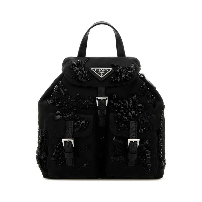 ★PRADA★ Triangle Logo Mini Backpack Keyring Black 1TT2052D ☆PRADA☆ Triangle Logo Mini Backpack Keyring Black 1TT2052D