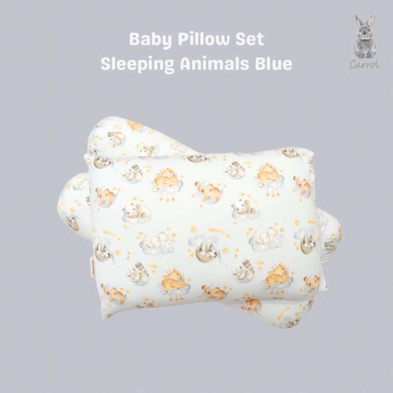 Carrol Baby Pillow Bolster Baby Tencel Bantal Guling Tencel Baby  Sleeping Animals Collections, Ukuran PB Set
