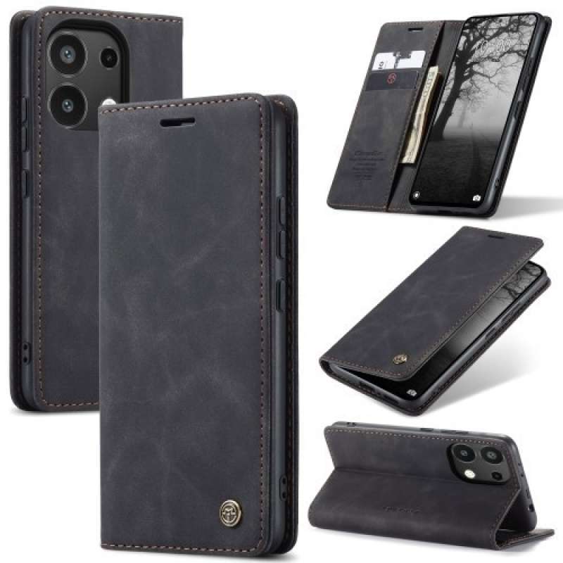 GOKEN Cover per Xiaomi Redmi Note 13 PRO 4G / Poco M6 PRO 4G, Custodia Libro in Pelle Sintetica, Flip Magnetica, Portafoglio, Supporto Pieghevole Antiurto, Case -Verde Scuro