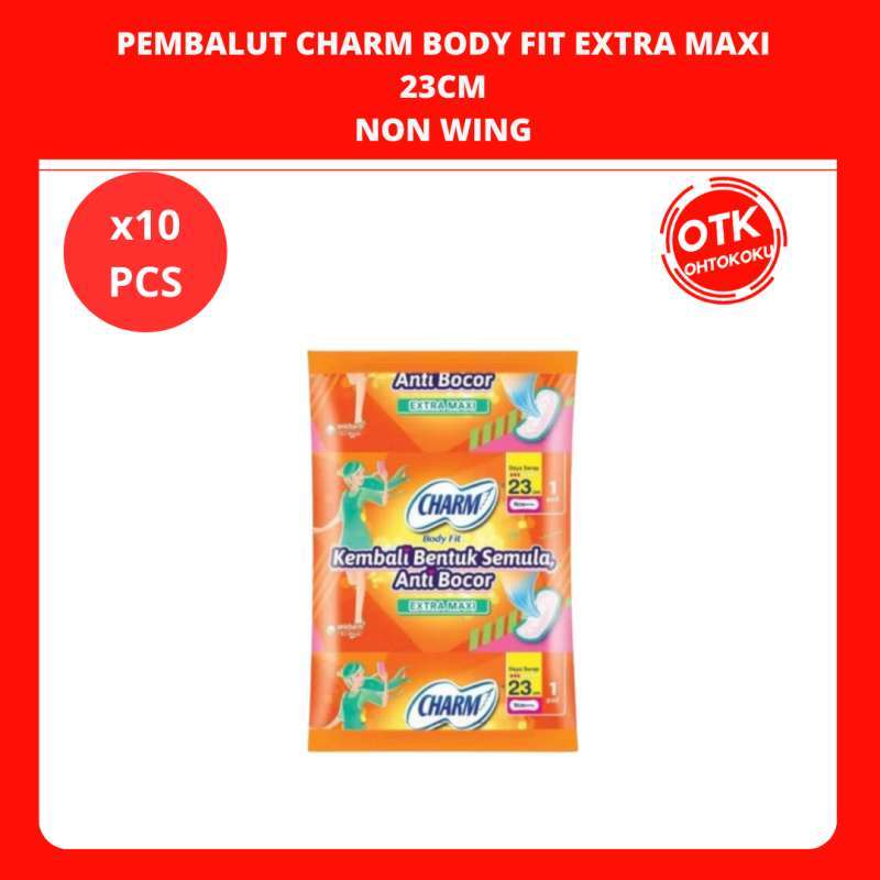Charm Renceng Jual Charm Body Fit Extra Maxi Pembalut Wanita Non Wing 23cm 1s | 1 ...