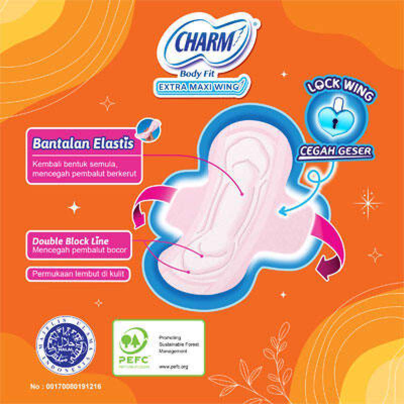 Charm Renceng Jual Charm Body Fit Extra Maxi Pembalut Wanita Non Wing 23cm 1s | 1 ...