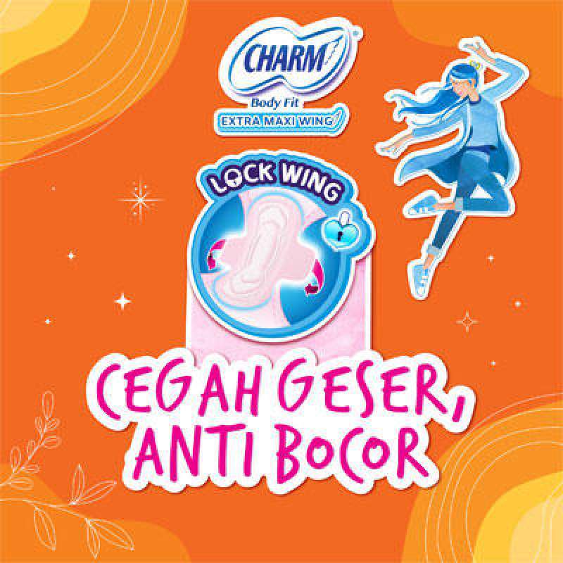Charm Renceng Jual Charm Body Fit Extra Maxi Pembalut Wanita Non Wing 23cm 1s | 1 ...