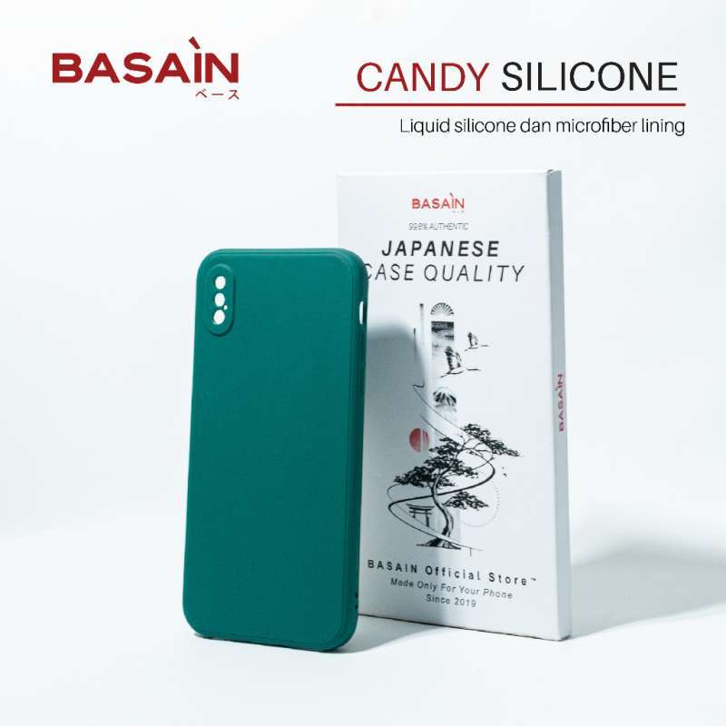 BASAIN Casing iPhone X/Xs/Xr/Xs Max Candy Silicone Case Green Army